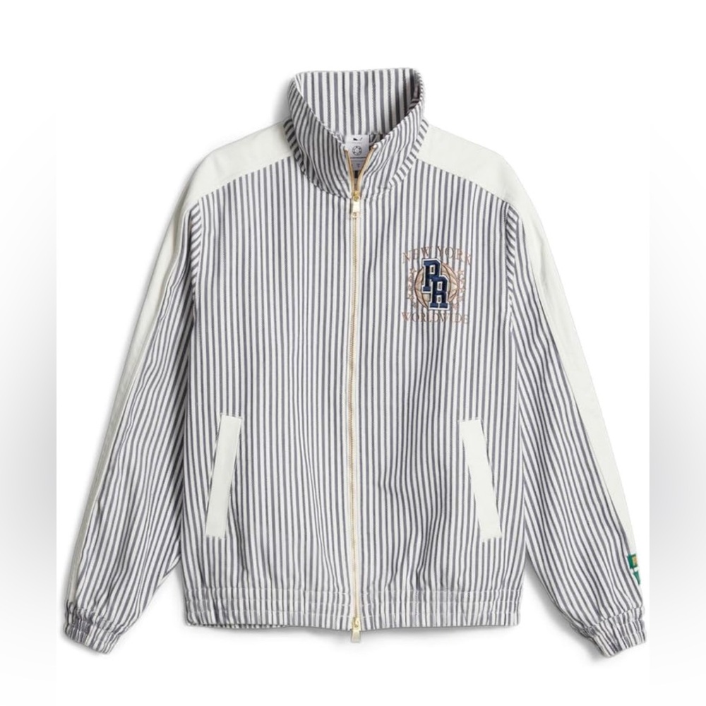 Puma Mens Rhuigi X T7 Summer Striped Jacket Athletic Outerwear Casual - Blue